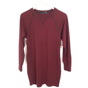 ZARA Thermal Tunic Sweater Burgundy